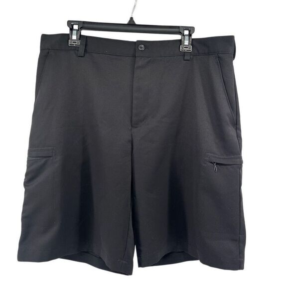 IZOD Golf XFG Men’s Black Flat Front Performance Shorts 36 | Zip Pockets - Picture 1 of 15
